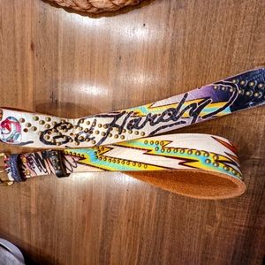 Ed Hardy Christian Audigier Leather Belt Size Small